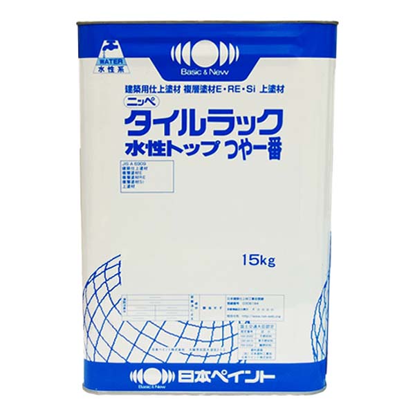 タイルラック 水性トップツヤ一番 5分ツヤ ホワイト 15kg