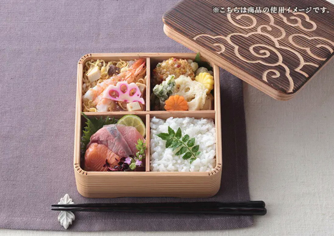 【公式】箱屋常吉 5寸松花堂お弁当箱 雲紋柄 おひつのようなおべんとう箱 hakoya 弁当箱