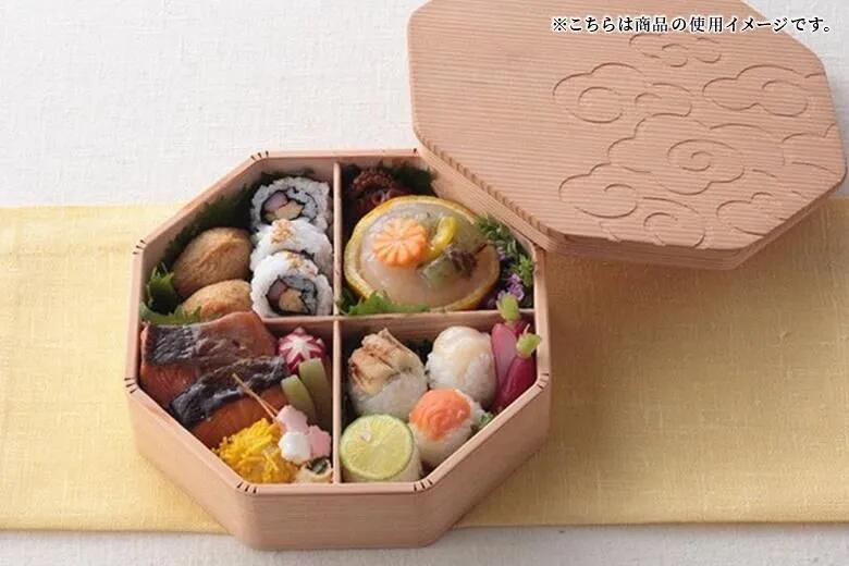 【公式】箱屋常吉 八角一段お弁当箱(大) 雲紋柄 おひつのようなおべんとう箱 hakoya 弁当箱