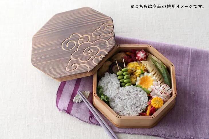 【公式】箱屋常吉 八角一段お弁当箱(中) 雲紋柄 おひつのようなおべんとう箱 hakoya 弁当箱