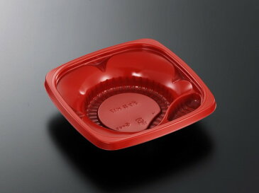 どんぶり CTポケ丼 K17 赤-BK 身 【600枚本体蓋セット】弁当容器 お弁当箱 業務用 使い捨て容器 テイクアウト容器 h00