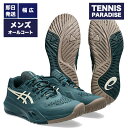 2025 asics アシックス テニスシューズ オールコート メンズ ゲルレゾリューション10 ワイド/ GEL-RESOLUTION X WIDE (1041A487-300) サクソングリーン × バーチ