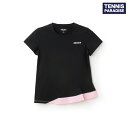 2025FW Admiral アドミラル テニスウェア レディース バイカラーアシメタックヘムTEE (ATLA554) ブラック・ブラウン・ブルー