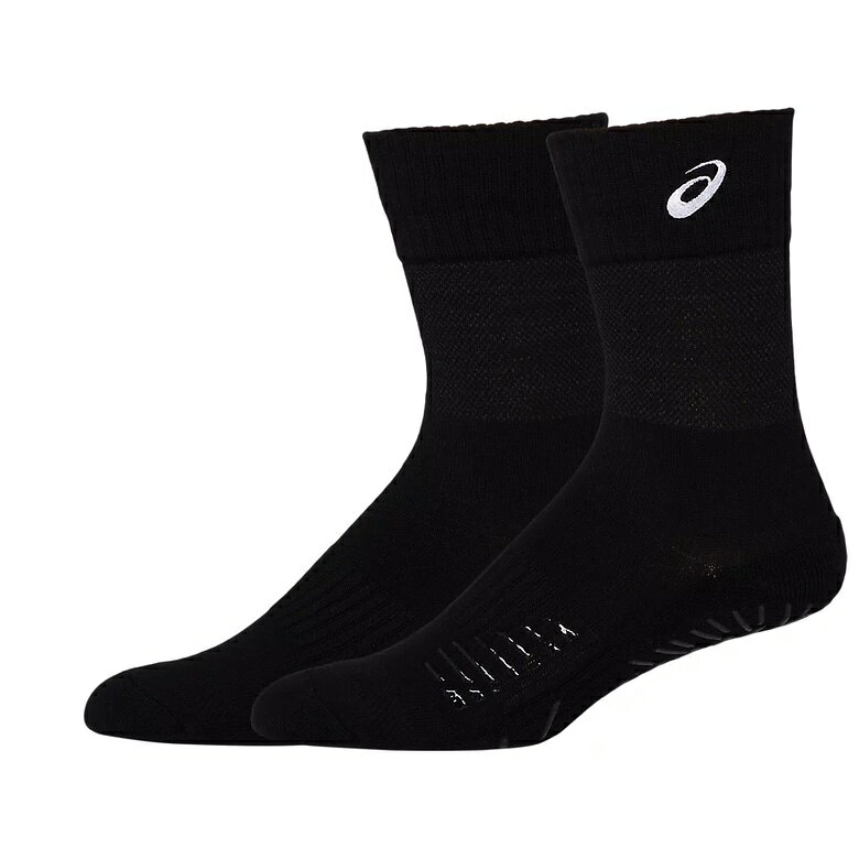 テニスパラダイス 楽天市場店のasics アシックス テニスソックス ユニセックス コートFFクルーソックス / COURT FF CREW SOCKS (3043A089-001) パフォーマンスブラック｜アングル2