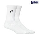 asics アシックス テニスソックス ユニセックス レゾリューションクルーソックス / RESOLUTION CREW SOCKS (3043A114-100) ブリリアントホワイト