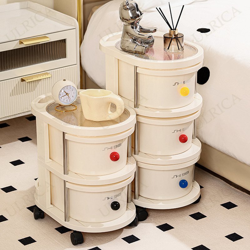 ワゴン車 押し車 キャスター付き 収納棚 収納タンス 2段 3段 4段 5段 収納ラック おしゃれ 韓国インテリア 北欧 便利 移動可能 収納機能 玄関 ミニテーブル ナチュラル シンプル 芸術感 アート デザインテーブル 2410-AL44