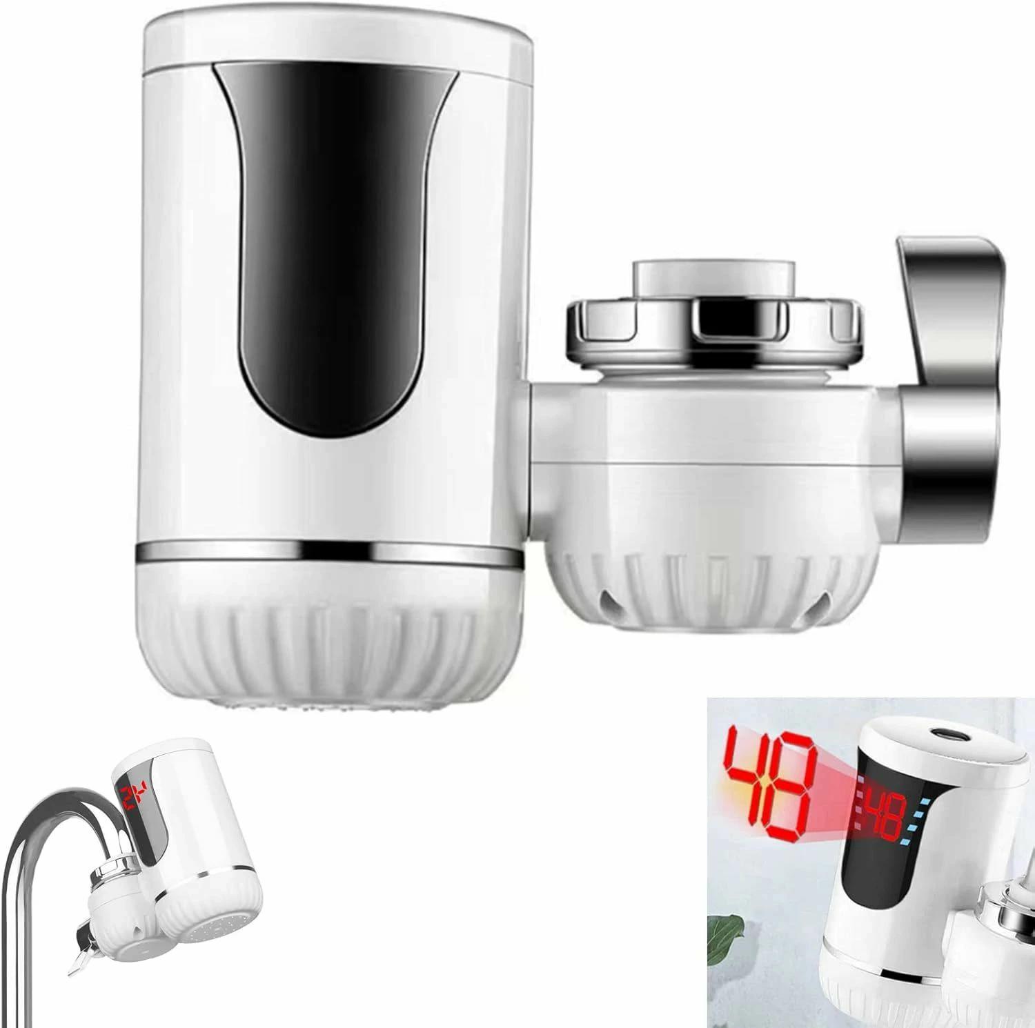 水蛇口 電気給湯器 LCD温度表示 電気給湯器 高速加熱電気温水蛇口 水温30℃〜50℃ 電気温水器 簡単に設置..