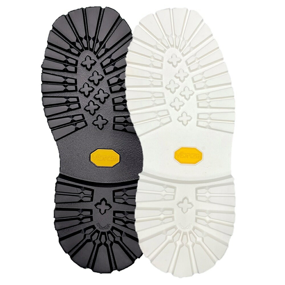 耐摩耗：☆☆ 入り数：一足　左右一枚づつ 生産国：CHINA 材質　：NEWFLEX 特長 ・　世界一流ブランドvibram社の修理材料 ・　靴修理屋さんでも使われている優れた商品です。 ・　使われている靴は多種多様ですが、主にレッドウイング、ダナーなどが有名です。 ・　耐久性抜群で擦り減りにくいです。 ・　アスファルトや硬い路面にも適応致します。 ・　セパレートなタイプとなっております。 ・　製品の性質上、寸法に若干の誤差が生じる場合がございます。 ご注意 ・　輸入品の為、稀に欠品商品がございます。 　　納期は約1〜3ヶ月かかると見てください。 　　欠品の際は電話かメールで御連絡いたします。 サイズ サイズ 厚さ　ソール部　1.2　ヒール部　2.5 ・3-4 縦30×横幅13.5×ヒール横幅10.8 ヒールの穴まで3.5 ・5-6 縦31.5×横幅13.8×ヒール横幅11.6 ヒールの穴まで3.8 ・7-8 縦33.5×横幅13.8×ヒール横幅11.8 ヒールの穴まで4.2