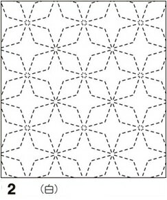 オリムパス 刺し子 花ふきん 布パック 角七宝 ( かくしっぽう ) 白 伝統柄 2 刺し子布 刺しゅう さしこ 刺繍