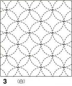 オリムパス 刺し子 花ふきん 布パック 七宝つなぎ 白 伝統柄 3 刺し子布 刺しゅう さしこ 刺繍