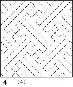 オリムパス 刺し子 花ふきん 布パック 紗綾形 ( さやがた ) 白 伝統柄 4 刺し子布 刺しゅう さしこ 刺繍