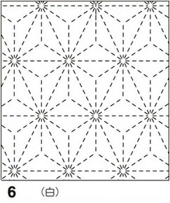 ■お買い物マラソン限定クーポン配布中■オリムパス 刺し子 花ふきん 布パック 麻の葉 ( あさのは ) 白 伝統柄 6 刺し子布 刺しゅう さしこ 刺繍のサムネイル