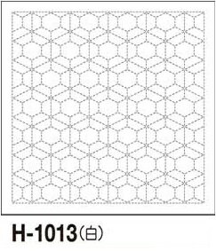 オリムパス 刺し子 花ふきん 布パック 霰亀甲 ( あられきっこう ) 白 伝統柄 H-1013 刺し子布 刺しゅう さしこ 刺繍