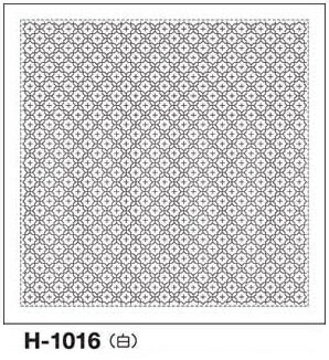 オリムパス 刺し子 花ふきん 布パック 十字花刺し 白 一目刺し H-1016 刺し子布 刺しゅう さしこ 刺繍