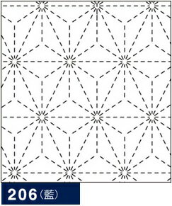 オリムパス 刺し子 花ふきん 布パック 麻の葉 ( あさのは ) 藍 ( 紺 ) 色布 伝統柄 206 刺し子布 刺しゅう さしこ 刺繍