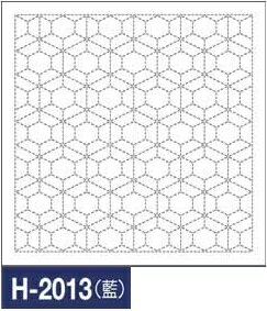 オリムパス 刺し子 花ふきん 布パック 霰亀甲 ( あられきっこう ) 藍 ( 紺 ) 色布 伝統柄 H-2013 刺し子布 刺しゅう さしこ 刺繍