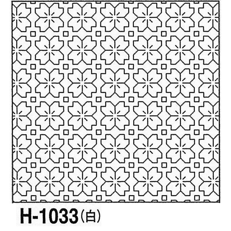 オリムパス 刺し子 花ふきん 布パック 桜の花 一目刺し 白 H-1033 刺し子布 刺しゅう さしこ 刺繍