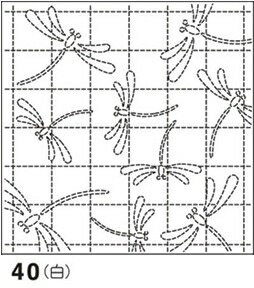 オリムパス 刺し子 花ふきん 布パック 茜 ( あかね )とんぼ 白 和柄 40 刺し子布 刺しゅう さしこ 刺繍