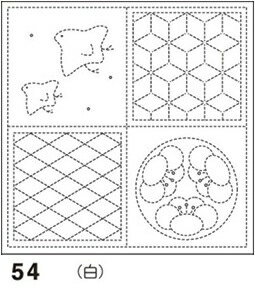 オリムパス 刺し子 花ふきん 布パック 絵 ( え )あわせ 白 和柄 54 刺し子布 刺しゅう さしこ 刺繍