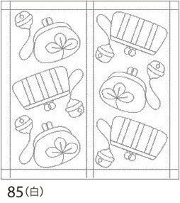 オリムパス 刺し子 花ふきん 布パック 鈴とがま口 ( すずとがまぐち ) 白 和柄 85 刺し子布 刺しゅう さしこ 刺繍