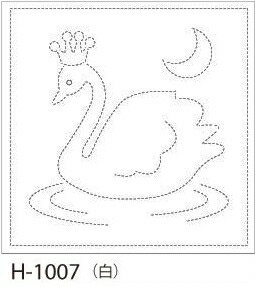 オリムパス 刺し子 花ふきん 布パック スワン 白 みんなできちゃうシリーズ オリジナル柄 H-1007 刺し子布 刺しゅう さしこ 刺繍 技法 手芸 ハンドメイド 材料