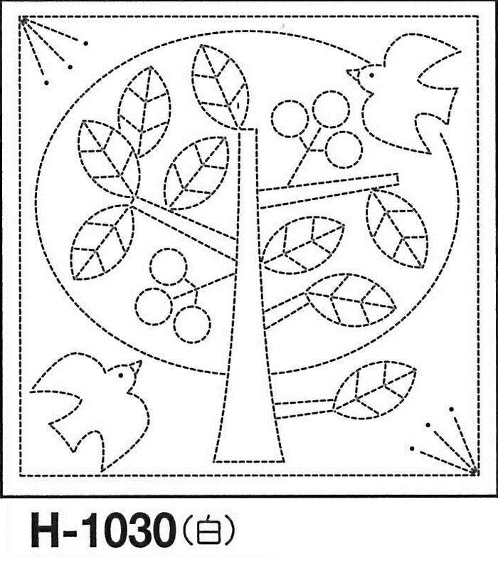 オリムパス 刺し子 花ふきん 布パック 北欧モチーフ ツリー 白 オリジナル柄 H-1030 刺し子布 刺しゅう さしこ 刺繍