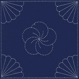横田 ダルマ 刺し子 夢ふきん 紺 菊刺し 伝統柄 刺し子布 刺しゅう さしこ 刺繍　204　(メール便可)