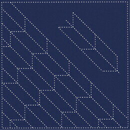 横田 ダルマ 刺し子 夢ふきん 紺 矢羽根 伝統柄 刺し子布 刺しゅう さしこ 刺繍　209　(メール便可)