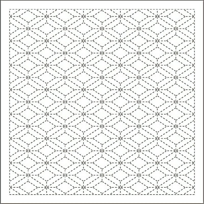 横田 ダルマ 刺し子 ふきん 三重菱つなぎ 白 模様刺し 伝統柄 1008 刺し子布 刺しゅう さしこ 刺繍