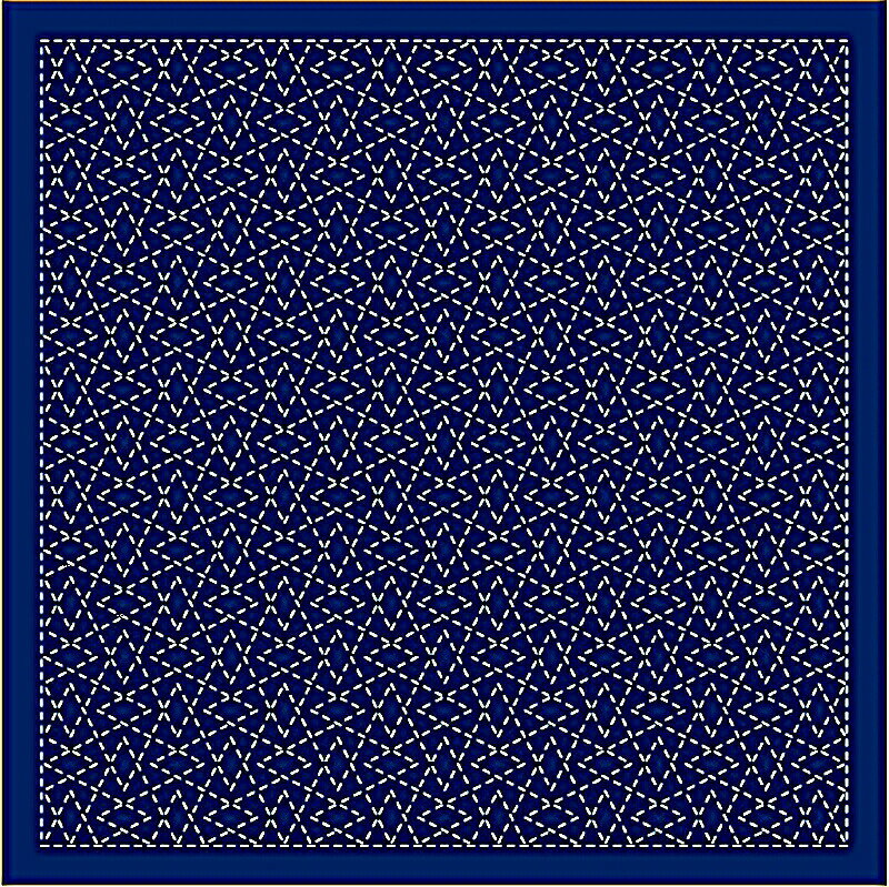 横田 ダルマ 刺し子 ふきん つづき山形 紺 模様刺し 伝統柄 1206 刺し子布 刺しゅう さしこ 刺繍