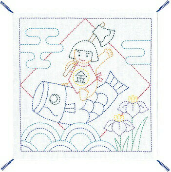 オリムパス 刺し子 キット 花ふきん 端午の節句 白地 こどもの日刺しゅう さしこ 刺繍 SK-324 (取り寄せ品) (メール便可)