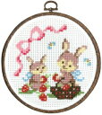 オリムパス 刺繍キット クロスステッチ 森のかわいいなかまたち ウサギのイチゴ摘み 7483 (取り寄せ品) (メール便可)