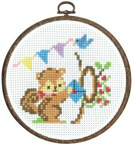 オリムパス クロスステッチ刺繍キット 森のかわいいなかまたち 7484 リスからの招待状　7484　(取り寄せ品)　(メール便可)