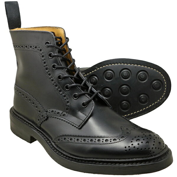 トリッカーズ カントリーブーツ モルトン ストウ ダイナイトソール ブラック Tricker's M2508 M5634 MALTON STOW（BLACK BOX CALF) UK規格 ◆MADE IN ENGLAND◆