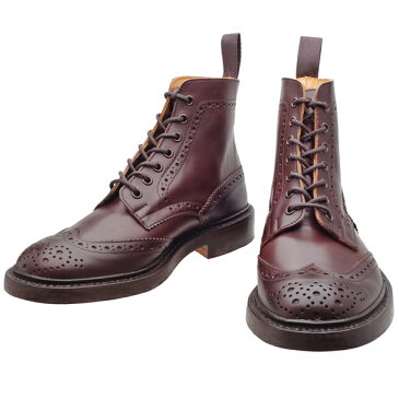 トリッカーズ カントリーブーツ レザーソール　バーガンディ Tricker's M2508 MALTON （Burgundy Burnished)◆MADE IN ENGLAND◆UK規格