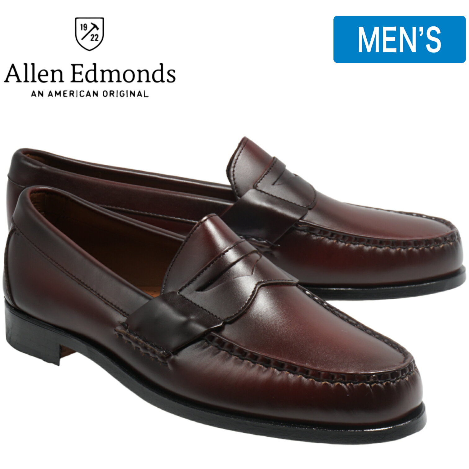 Allen Edmonds アレンエドモンズ WALDEN ウォールデン 42477 BURGUNDY バーガンディー ワインレッド 幅広 3E メンズ ローファー