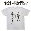 【 お母さんいつもありがとう (縦書) 】書道家が書く漢字Tシャツ 母の日Tシャツ 面白Tシャツ 文字Tシャツ オリジナルTシャツ 和柄漢字Tシャツ メンズ レ...