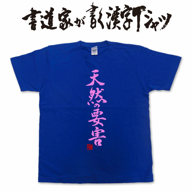 【天然の要害】書道家が書く漢字Tシャツ おもしろTシャツ 本物の筆文字を利用したオリジナルプリントTシャツ pt1 ..