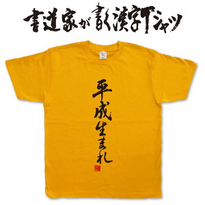 【平成生まれ】書道家が書く漢字Tシャツ おもしろTシャツ 本物の筆文字を使用　オリジナルプリントTシャツ書道家が書いた文字を和柄漢字Tシャツに☆文字Tシャツ ★ 名入れ 誕生日プレゼント 【楽ギフ_名入れ】