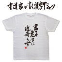 君子危うきに近寄らず (縦書) 書道家が書く漢字Tシャツ T-timeオリジナル おもしろTシャツ プリントTシャツ カスタムオーダーメイド可能な筆文字Tシャツ メンズ レディース 子供服 大きいサイズ 4L 5L もあります ドライTシャツ も選べます メール便送料無料