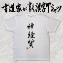 【神経質】書道家が書く漢字Tシャツ おもしろTシャツ 本物の筆文字を使用したオリジナルプリントTシャツ 和柄漢字Tシャツ 自分表現pt1 ..