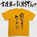 【穴があったら入りたい!(縦書)】書道家が書く漢字Tシャツ おもしろTシャツ 本物の筆文字を使用したプリントTシャツ書道家が書いた文字を和柄漢字Tシャツにしました☆今ならオリジナルTシャツ2枚以上で【送料無料】☆ 名入れ 誕生日プレゼント 【楽ギフ_名入れ】 pt1 ..