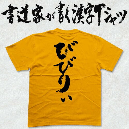 【びびりぃ】書道家が書く漢字Tシャツ おもしろTシャツ 本物の筆文字を利用したオリジナルプリントTシャツ pt1 ..のサムネイル