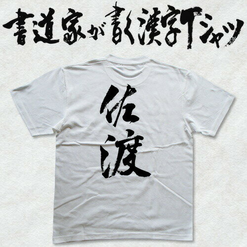 【佐渡】書道家が書く漢字Tシャツ おもしろTシャツ 本物の筆文字を使用したオリジナルプリントTシャツ 和柄漢字Tシャツ 地名 pt1 ..