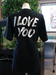 【 I LOVE YOU（横書）】書道家が書く漢字Tシャツ おもしろTシャツ 本物の筆文字を使用したオリジナルプリントTシャツ書道家が書いた文字を和柄漢字Tシャツにしました★ 名入れ 誕生日プレゼント 【楽ギフ_名入れ】 pt1 ..