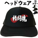 格闘魂 (ヘッドウェア) 格闘 格闘技 メッシュキャップ キャップ 帽子 プレゼント 漢字キャップ 漢字帽子 文字キャップ メンズ レディース おもしろキャップ おもしろ帽子 フリーサイズ ブラック 黒 ネイビー 紺 熱中症対策 帽子 プリントキャップ