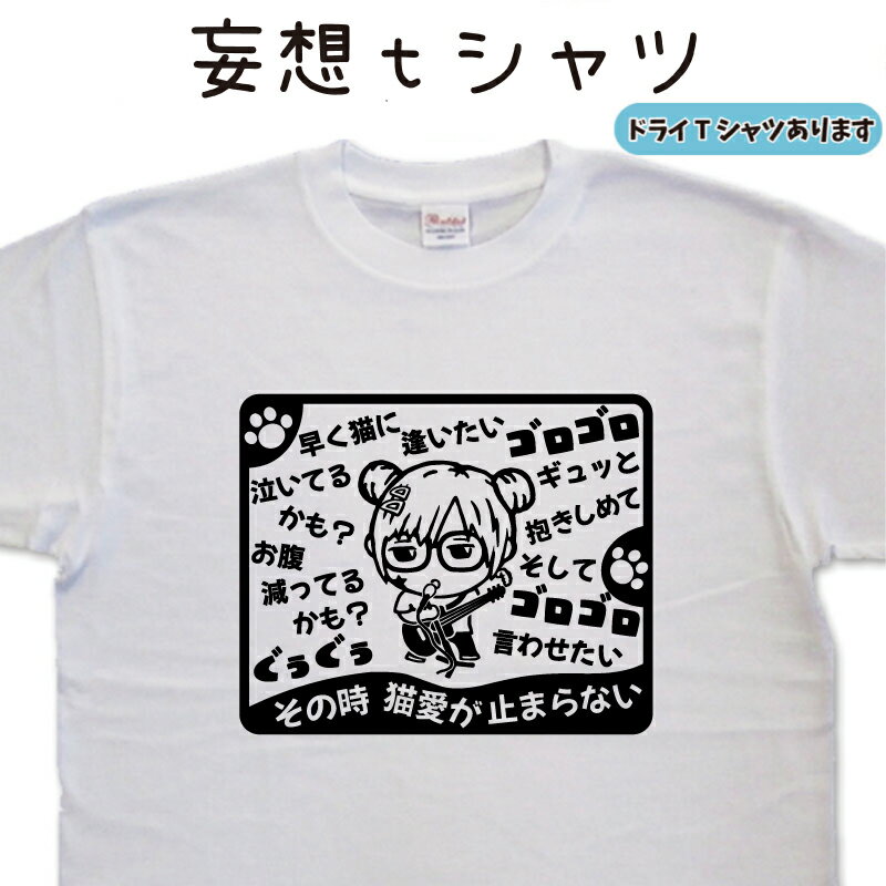 猫の歌 妄想tシャツ 猫tシャツ ネコティーシャツ ライヴ ギターtシャツ 愛猫 デザイン 猫好き おもしろtシャツ おもしろプレゼント 中二病tシャツ 厨二病tシャツ 誕生日 プレゼント 大きいサイズ 4L 5L グリマー ドライTシャツ 有り メンズ レディース キッズ