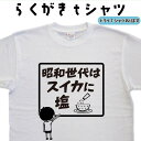スイカティーシャツ 昭和世代はスイカに塩 らくがきTシャツ スイカTシャツ すいかティーシャツ すいかtシャツ 名入れ おもしろTシャツ スイカ メンズ 面白いTシャツ 大きいサイズ 3L 4L 5L グリマー ドライTシャツ