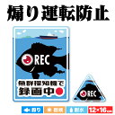 【煽り運転対策】「魚群探知機で録画中」(120mm x 160mm) 煽り運転防止 ステッカー ドライブレコーダー ドラレコ 車載 車用 あおり運転 対策 防止 防犯 予防 防水 耐候5年