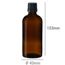 スタンダードタイプ遮光瓶(茶色)黒キャップ100ml (アルコール、エタノール対応)50本セット 40%割引バルク販売(ドロッパー付きセイフティーキャップ)